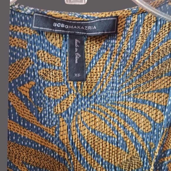 BCBGMAXAZRIA Ivy Floral Print Blocked Tie Front Woven Romper Multicolor Xsmall - Picture 9 of 16